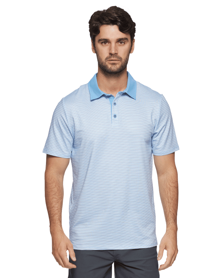 MVP KIAWAH CONTRAST COLLAR MINI STRIPE POLO