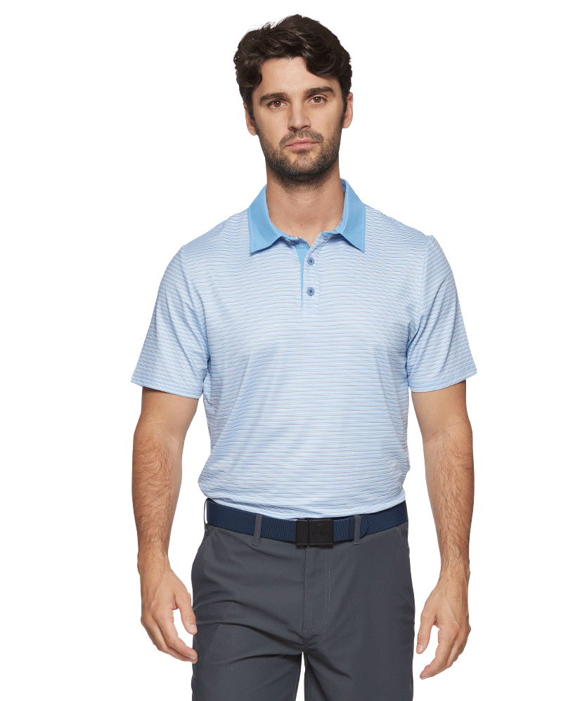 MVP KIAWAH CONTRAST COLLAR MINI STRIPE POLO