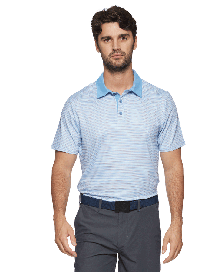 MVP KIAWAH CONTRAST COLLAR MINI STRIPE POLO