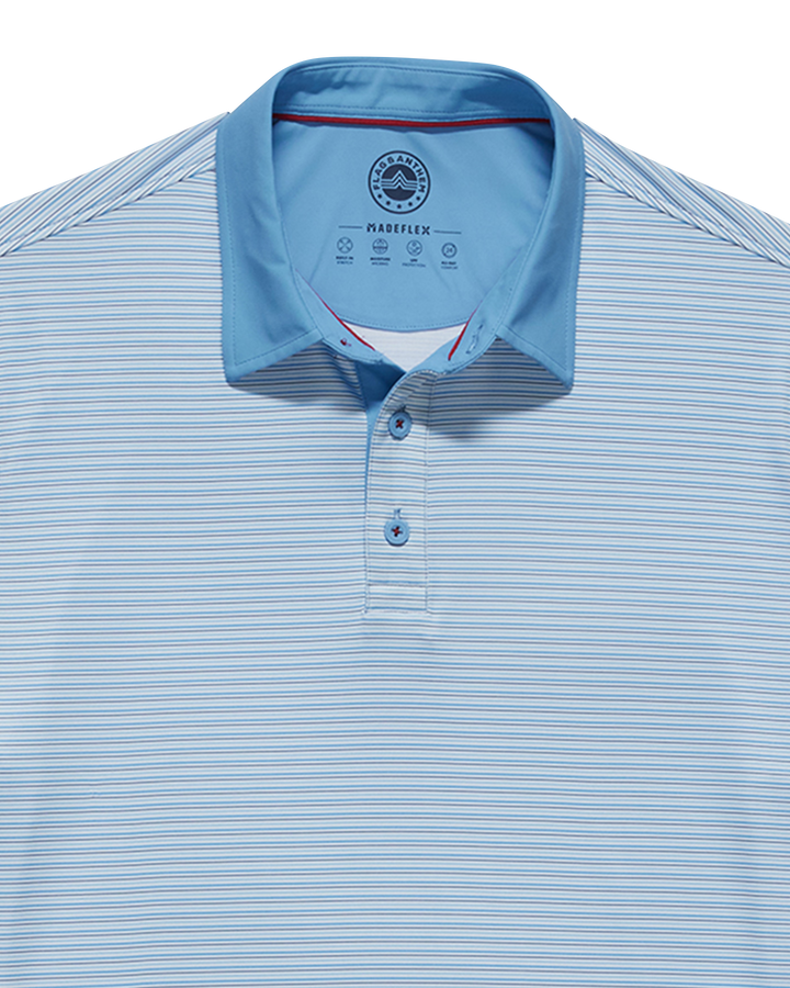 MVP KIAWAH CONTRAST COLLAR MINI STRIPE POLO