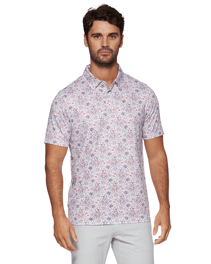 MVP FAIRHOPE FIREWORKS PRINT POLO