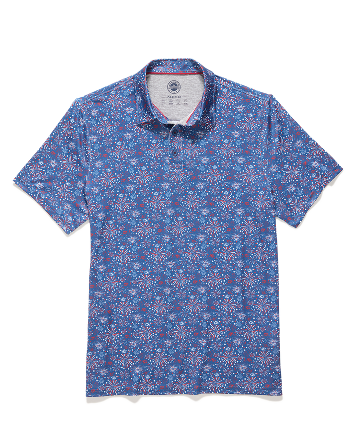 MVP FAIRHOPE FIREWORKS PRINT POLO