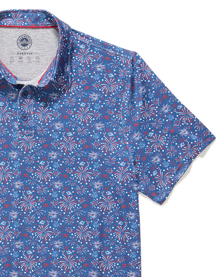 MVP FAIRHOPE FIREWORKS PRINT POLO