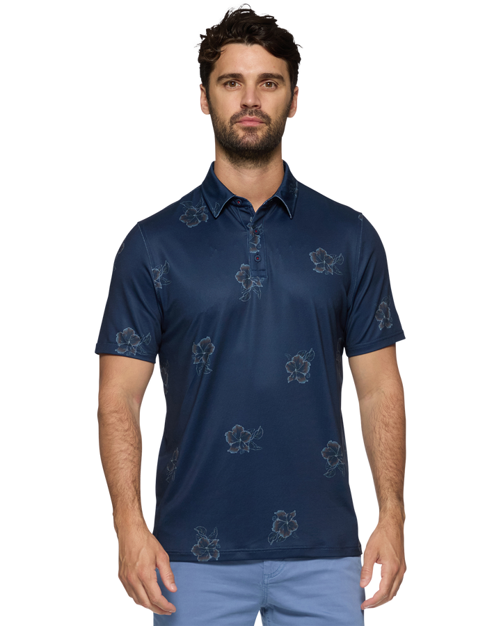 MVP FALLSBURG HIBISCUS PRINT POLO