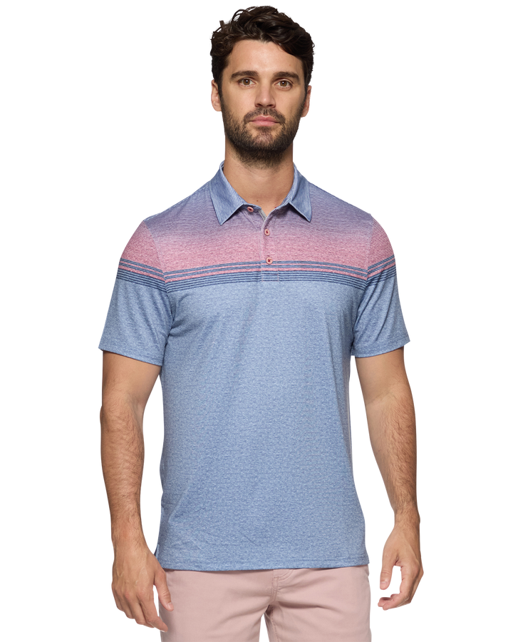 MVP DENTON GRADIENT CHEST STRIPE POLO