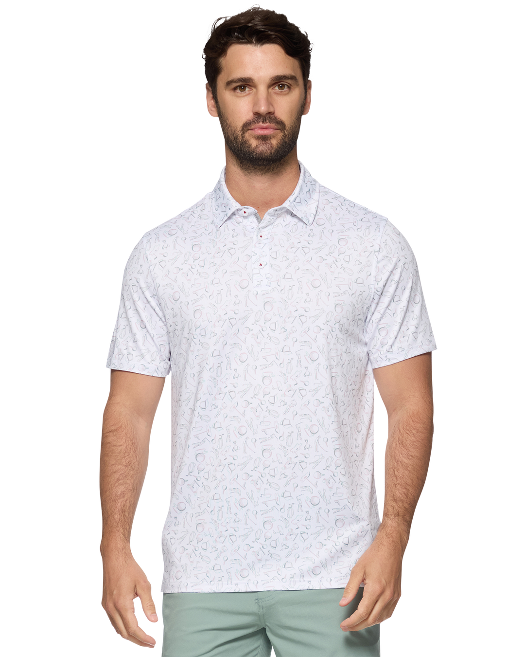 MVP LINTON GOLF PRINT PERFORMANCE POLO