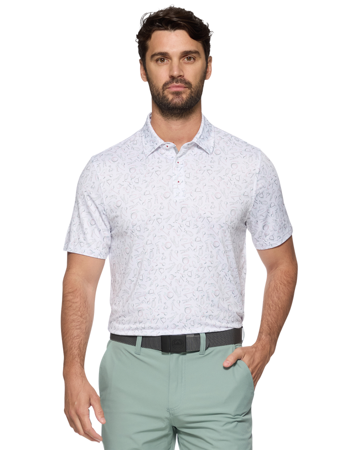 MVP LINTON GOLF PRINT PERFORMANCE POLO