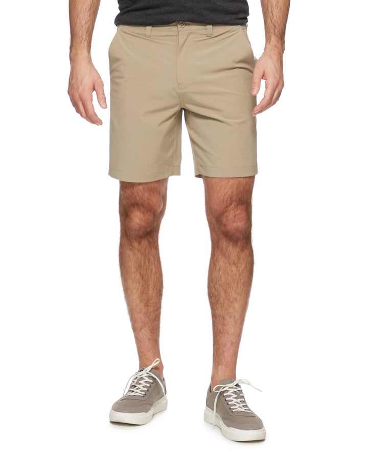 COTTON BLEND ANY-WEAR PERFORMANCE SHORT - 8" INSEAM