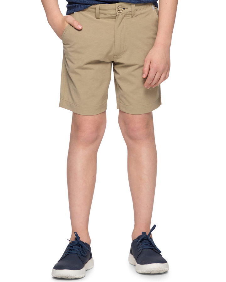 BOYS COTTON BLEND ANY-WEAR PERFORMANCE SHORT - 8 INCH