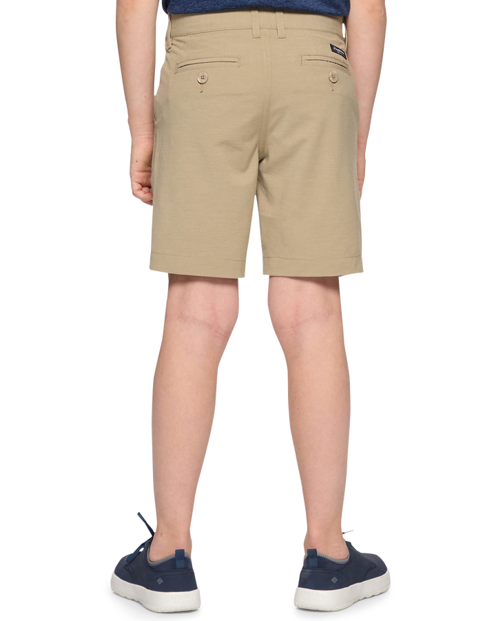 BOYS COTTON BLEND ANY-WEAR PERFORMANCE SHORT - 8 INCH