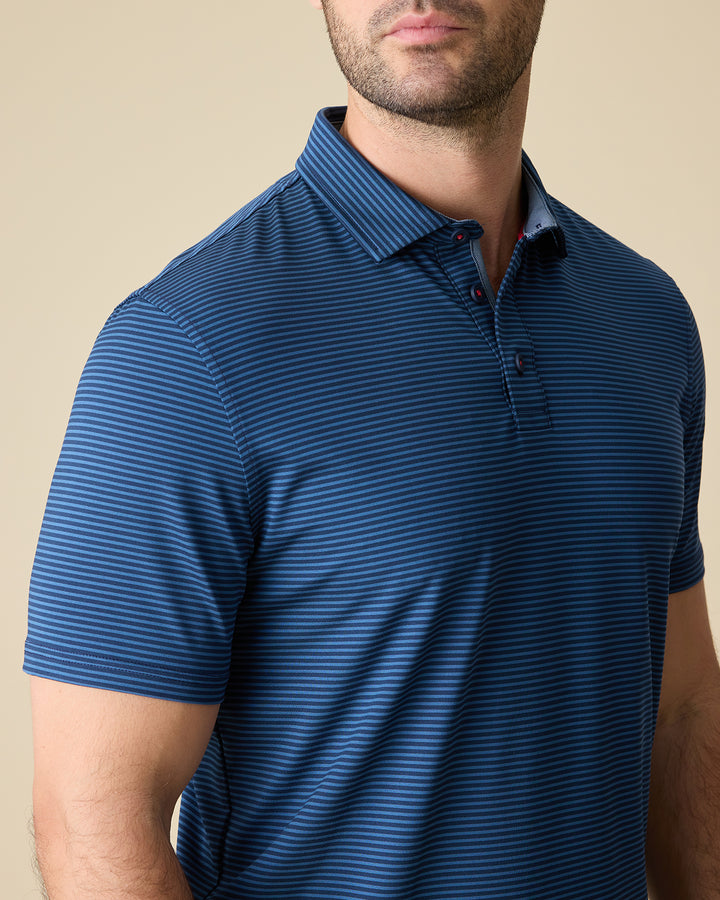 NAPLES STRIPED PERFORMANCE POLO