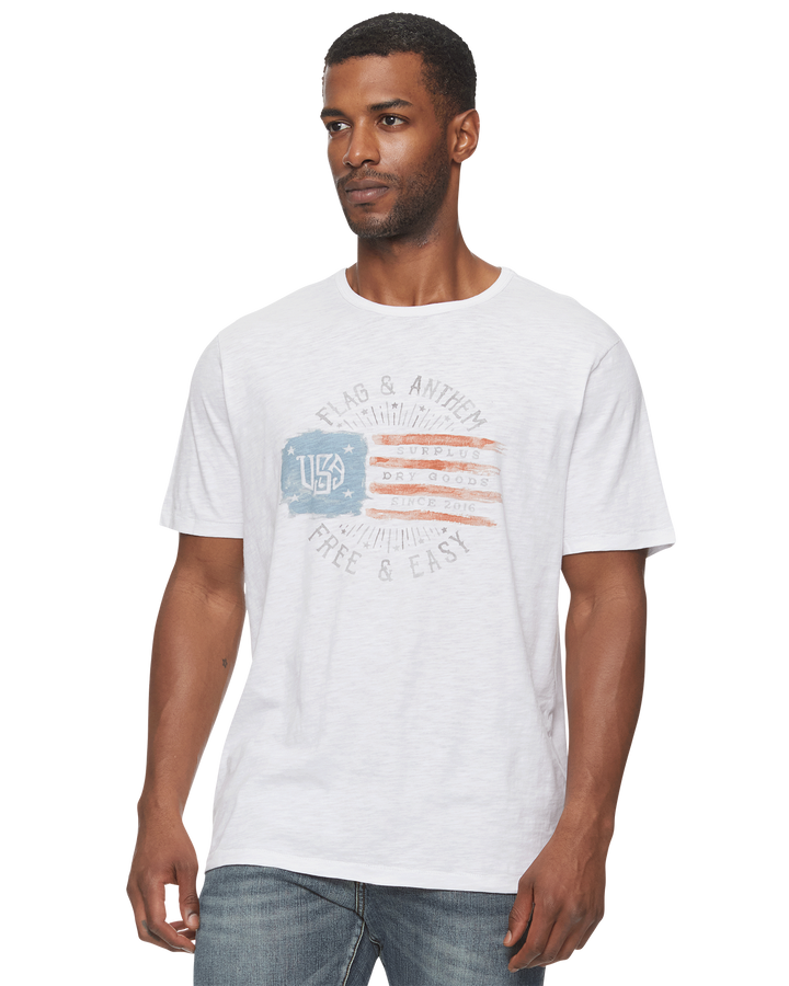 FREE & EASY FLAG SLUB TEE (FINAL SALE)