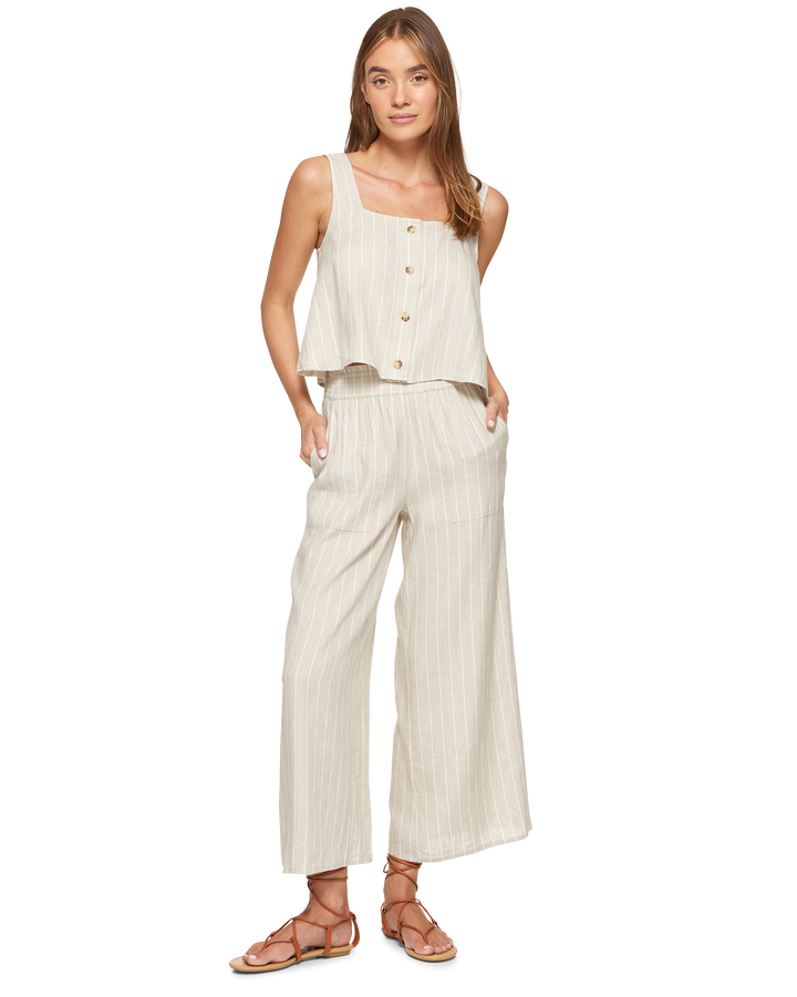 AVA LINEN-BLEND WIDE-LEG PANT