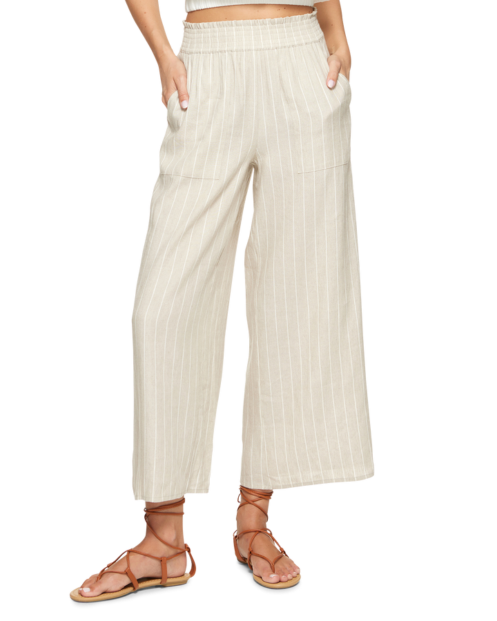 AVA LINEN-BLEND WIDE-LEG PANT