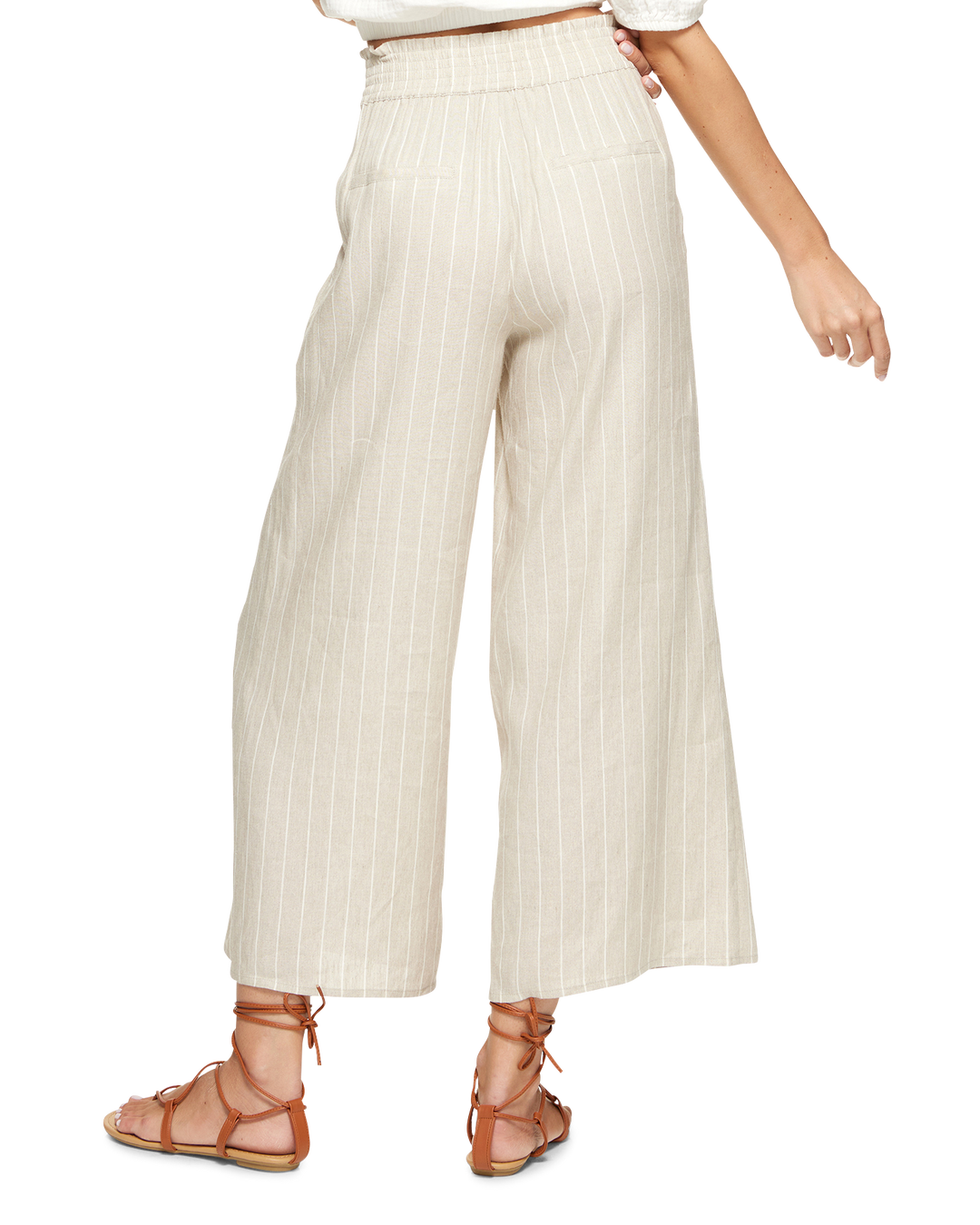 AVA LINEN-BLEND WIDE-LEG PANT