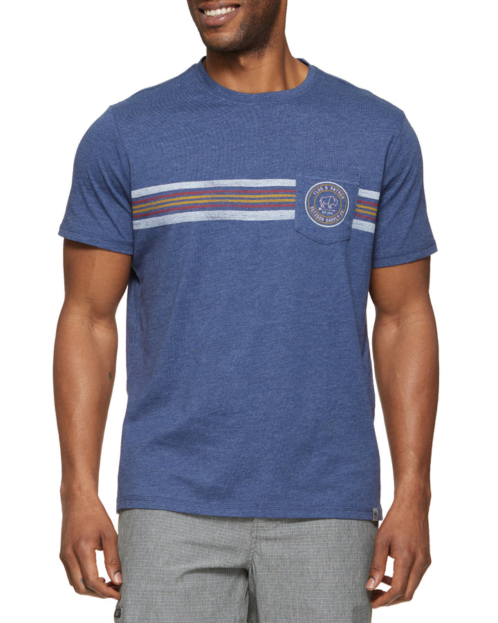 BISON ARROW STRIPED POCKET TEE