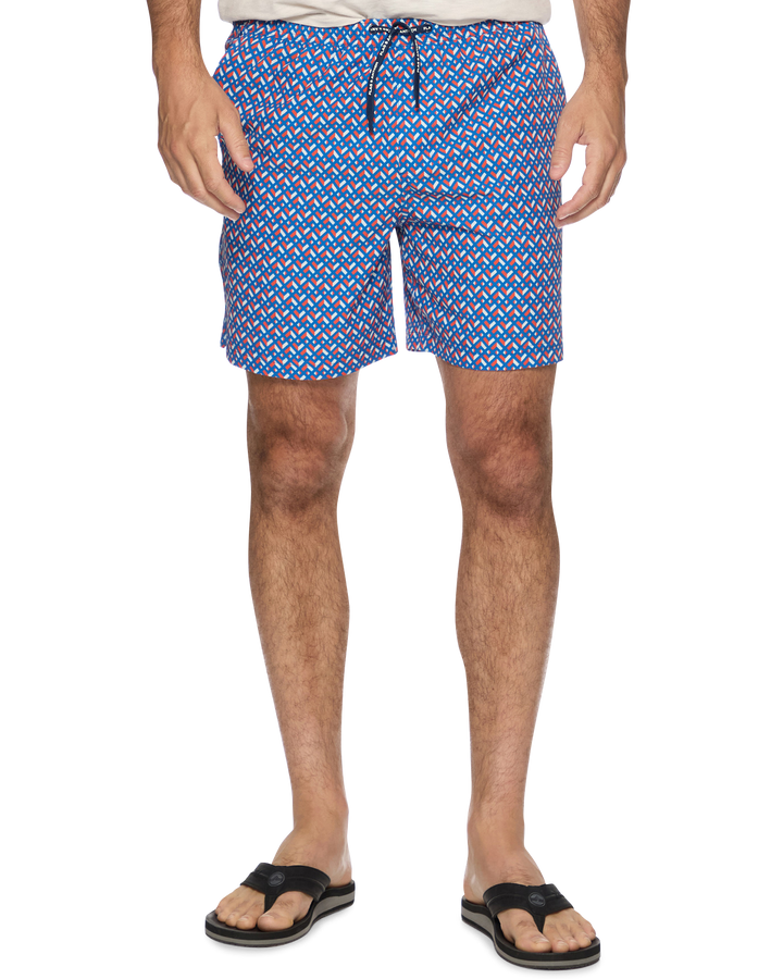 LABELLE GEO PRINT SWIM SHORT - 6.5” INSEAM