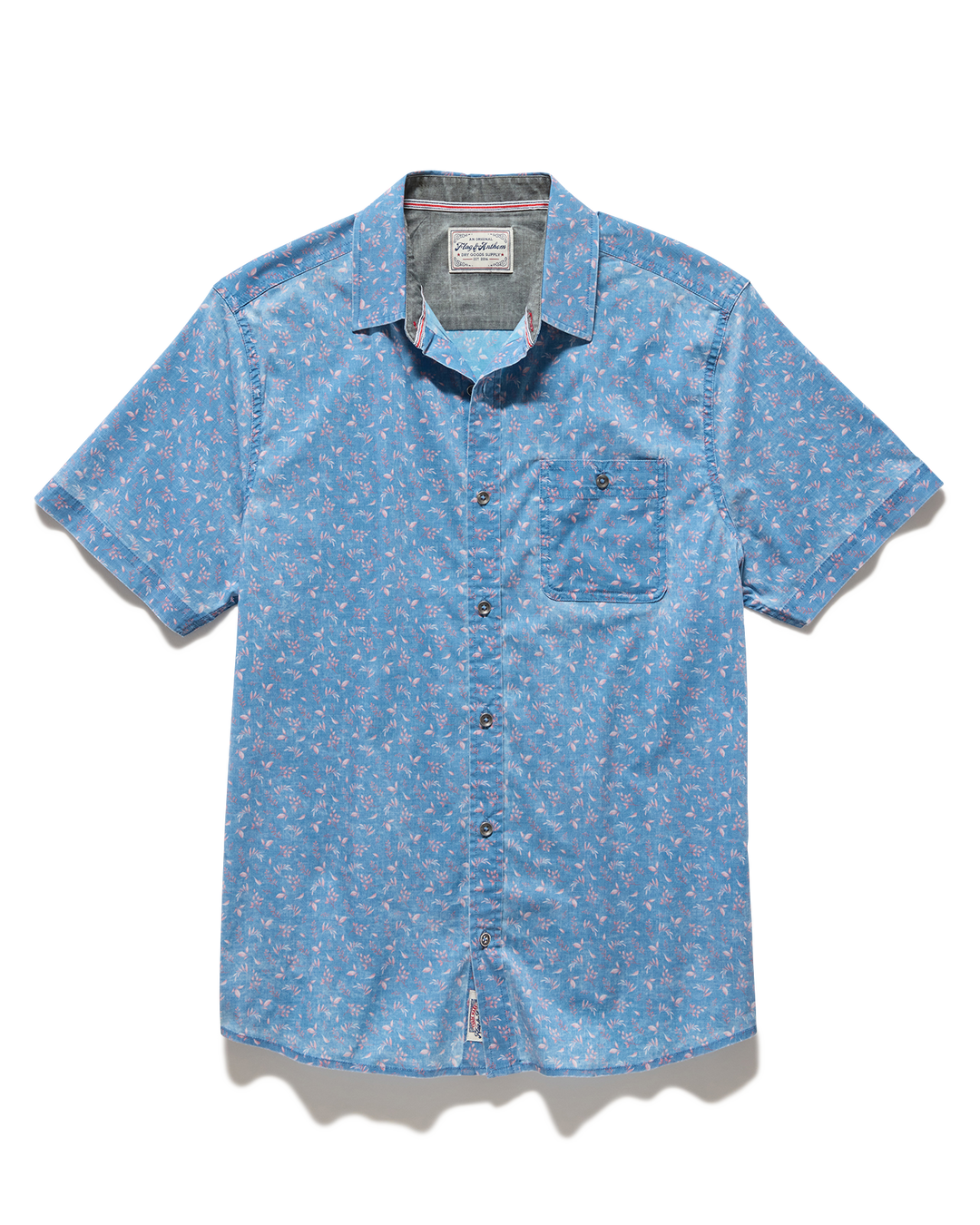 OXFORD LEAF PRINT VINTAGE SOFT STRETCH SHIRT