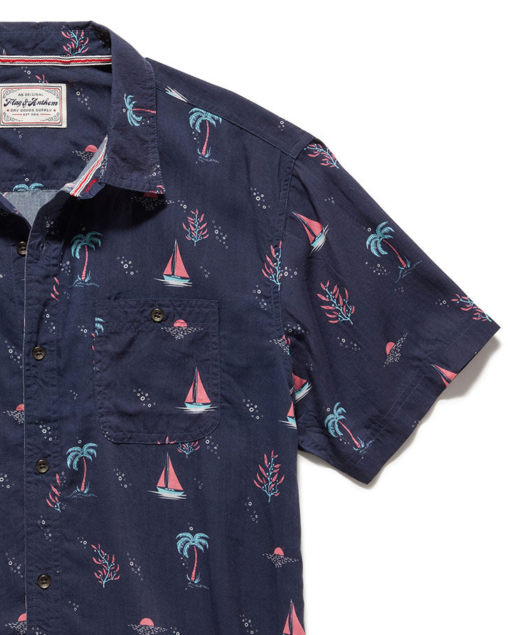 FINLEY SAILBOAT PRINT SHIRT