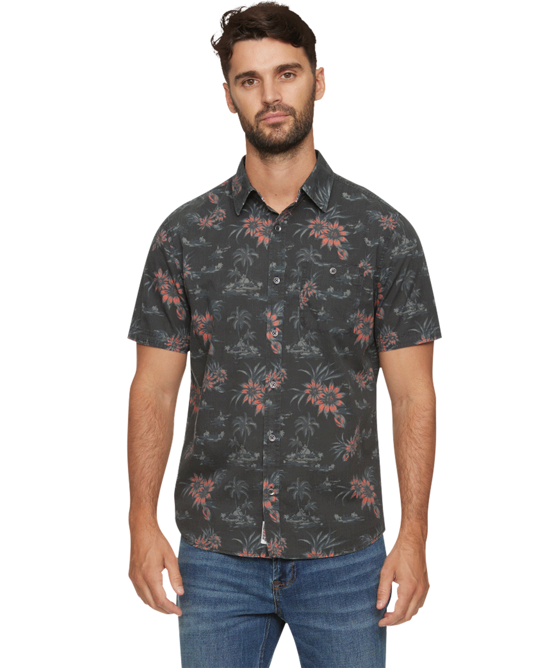 KULA VINTAGE WASHED TROPICAL PRINT SHIRT (CLEARANCE)