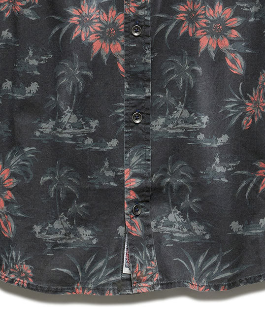 KULA VINTAGE WASHED TROPICAL PRINT SHIRT