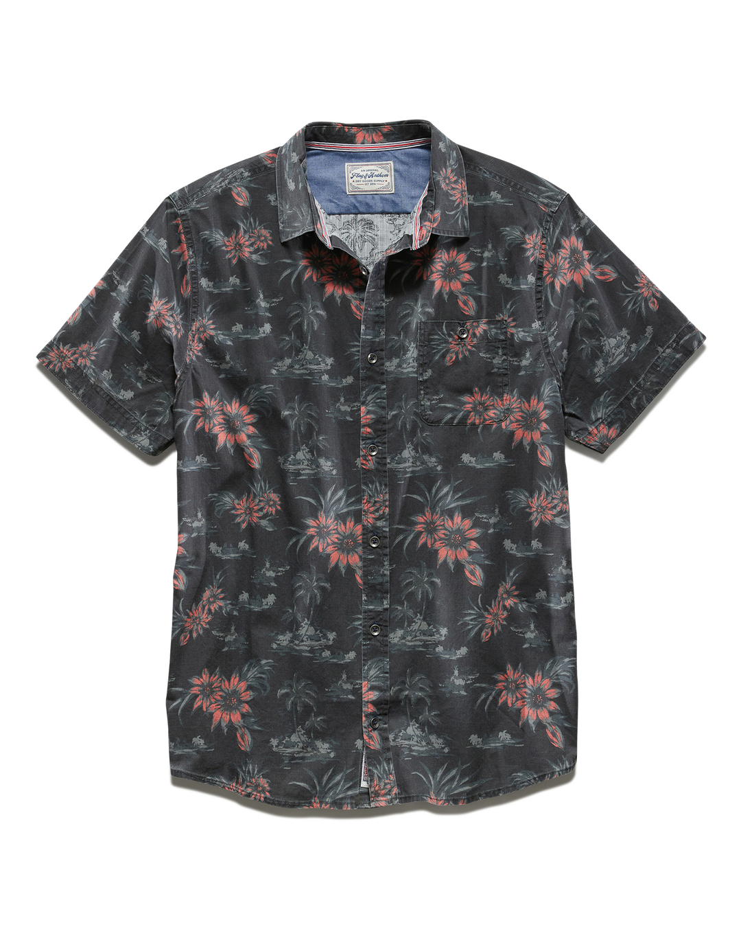 KULA VINTAGE WASHED TROPICAL PRINT SHIRT