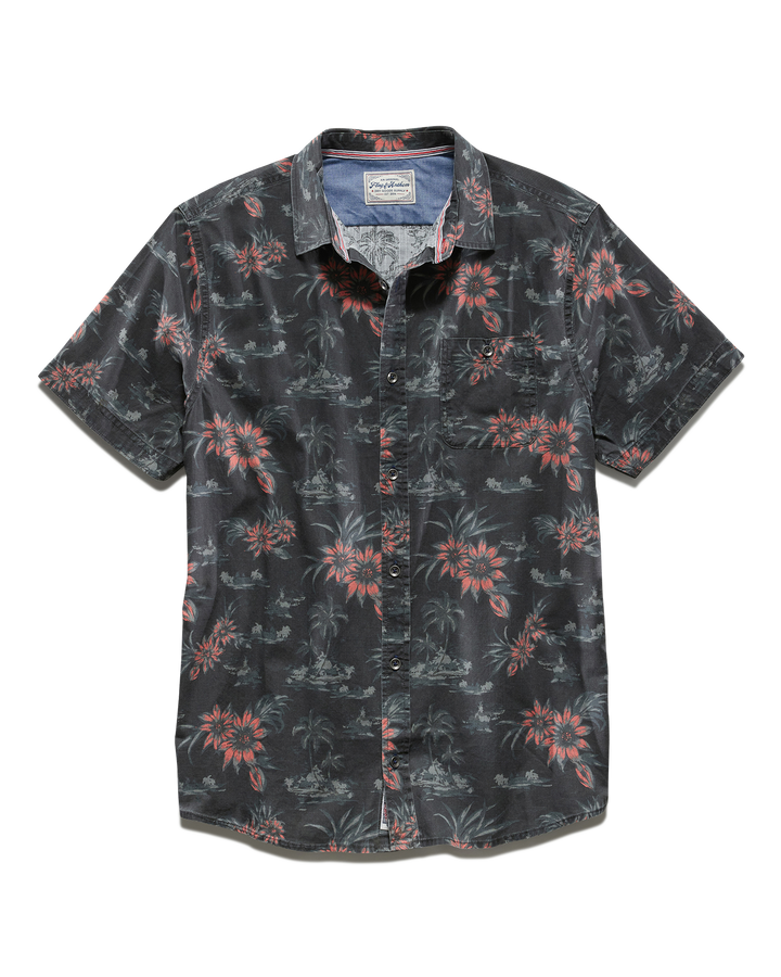 KULA VINTAGE WASHED TROPICAL PRINT SHIRT