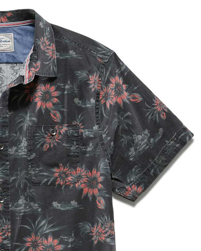 KULA VINTAGE WASHED TROPICAL PRINT SHIRT