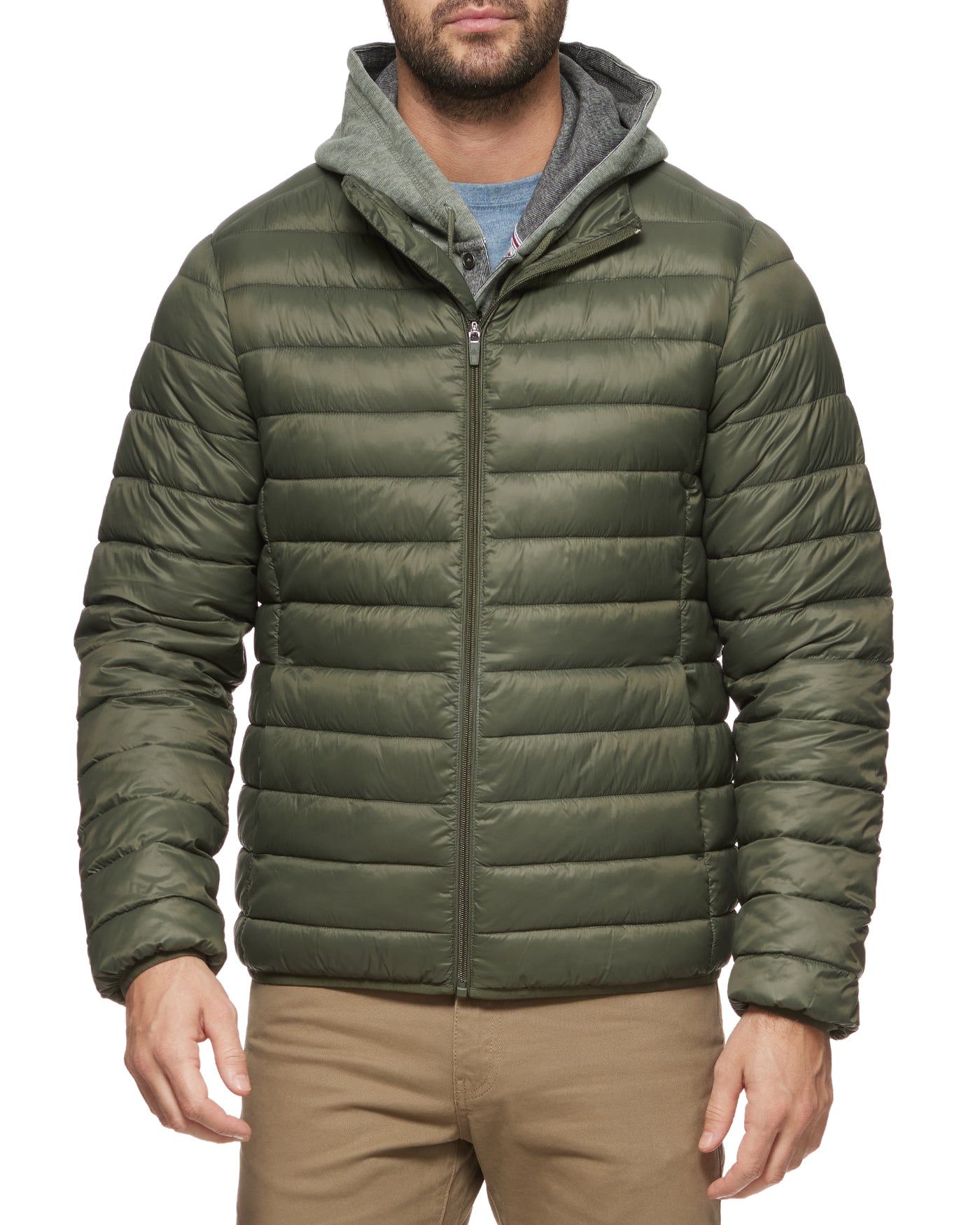 Buy Latest Green Puffer Jacket With Zip Closure In India | Londonrag.In