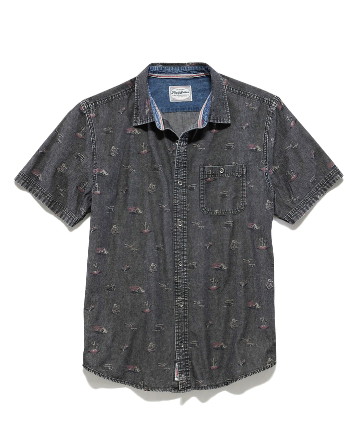 KEMPNER HULA PRINT VINTAGE WASHED SHIRT