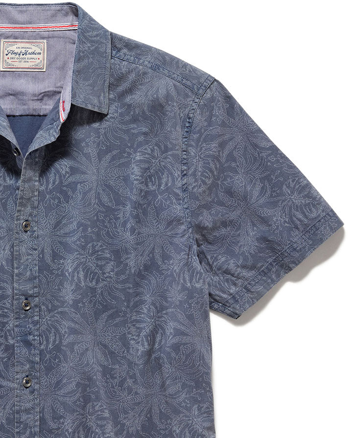 MENLO JUNGLE PRINT VINTAGE WASHED SHIRT