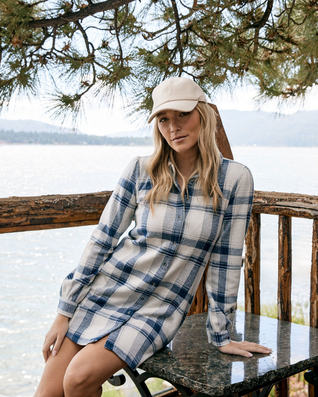 HERO STRETCH FLANNEL MINI DRESS