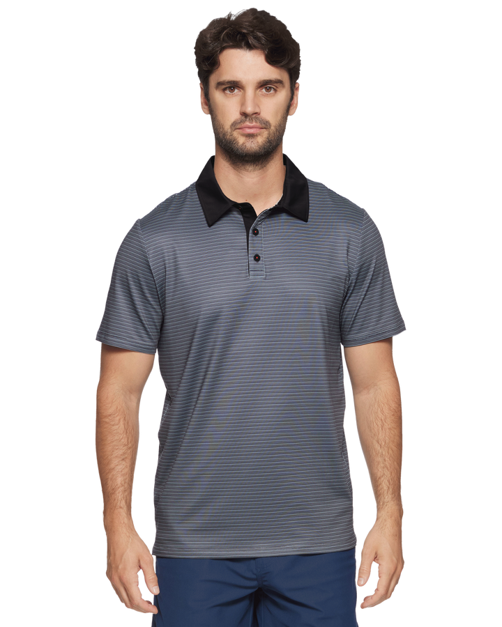 MVP KIAWAH CONTRAST COLLAR MINI STRIPE POLO