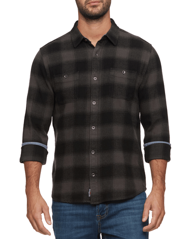 Shaw LS Vintage Flannel Shirt - Navy/Black - Boutique 23