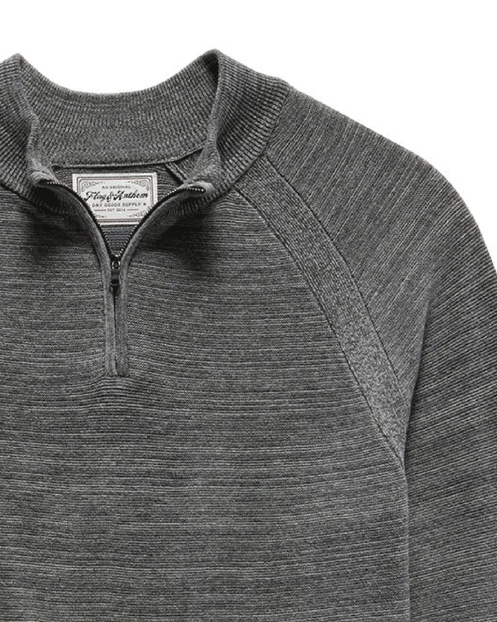 FLOYDALE MARLED RAGLAN 1/4-ZIP SWEATER